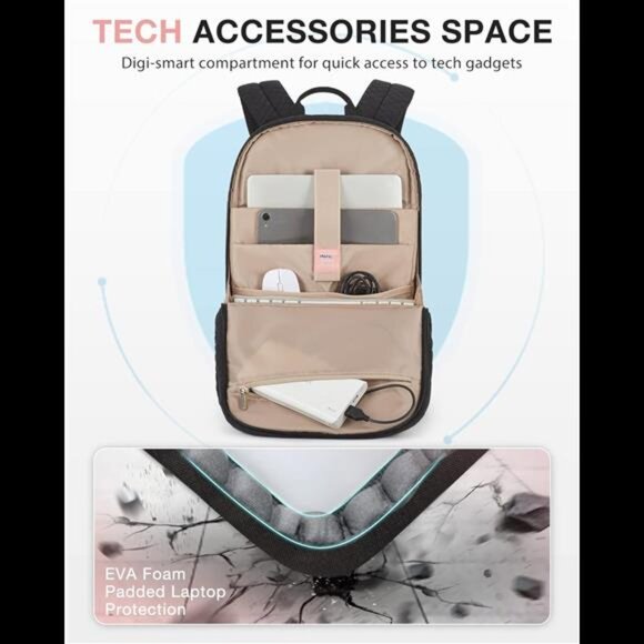 Travel Laptop Backpack Women, 15.6 Inch Anti Theft Laptop Backpack with USB main image 6